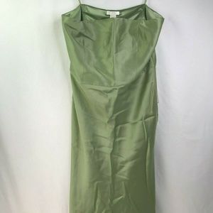 New Ann Taylor Green Silk Strapless Evening Party